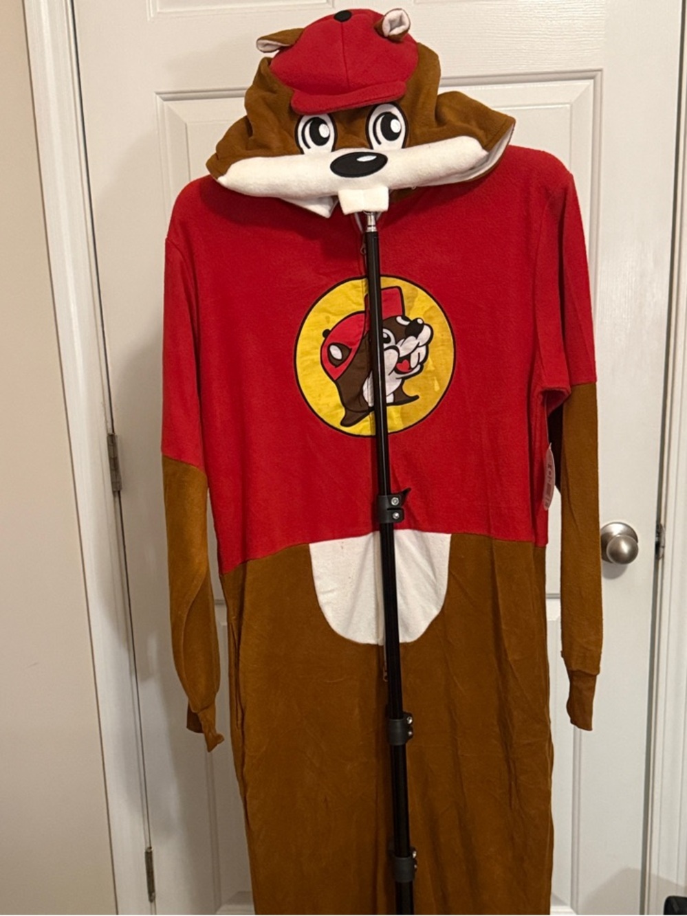 Buc-ee's Beaver Red & Brown Mascot Onesie Costume—read description